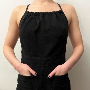 Strappy Urban Outfitters black denim romper. Womens Size: Small